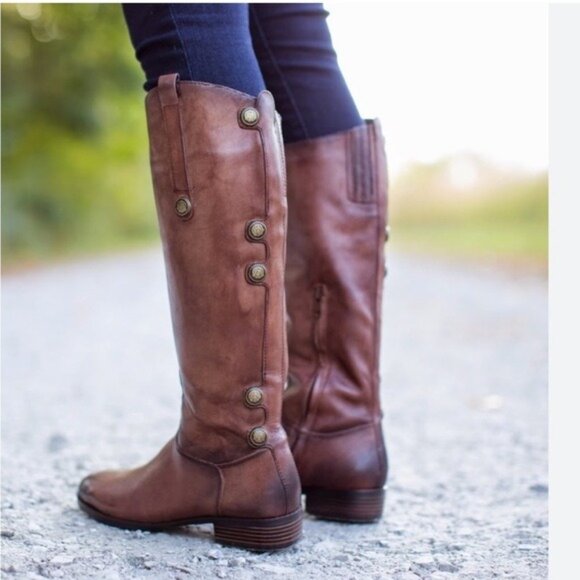 Arturo Chiang Brown Leather Riding Boots Size 7.5 Equestrian Cowgirl Fall Staple - Picture 1 of 15